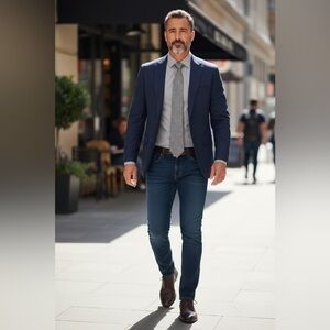 KARL LAGERFELD PARIS Herringbone Silk Tie Formal Office Suits Wedding Designer